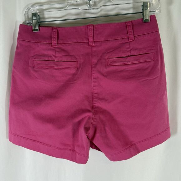 J. Crew Chino Shorts Women's 0 Pink Flat Front 4" Inseam Cotton Blend Button Zip - Picture 7 of 9
